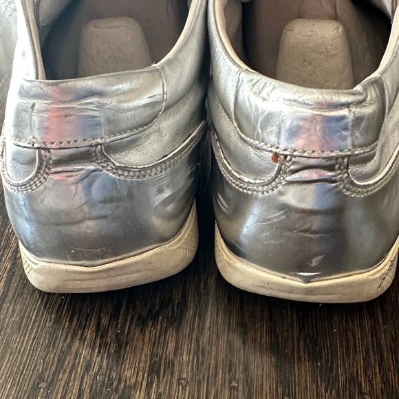Prada Men's Silver Sneakers with Red Accent - Picture 6 of 8
